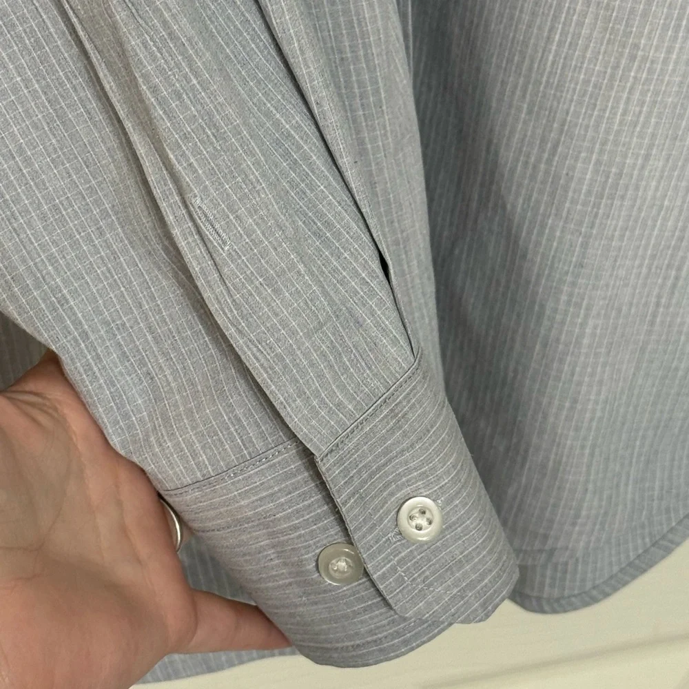 Banana Republic Large Men's Light Gray Dress Shirt Stretch Cotton